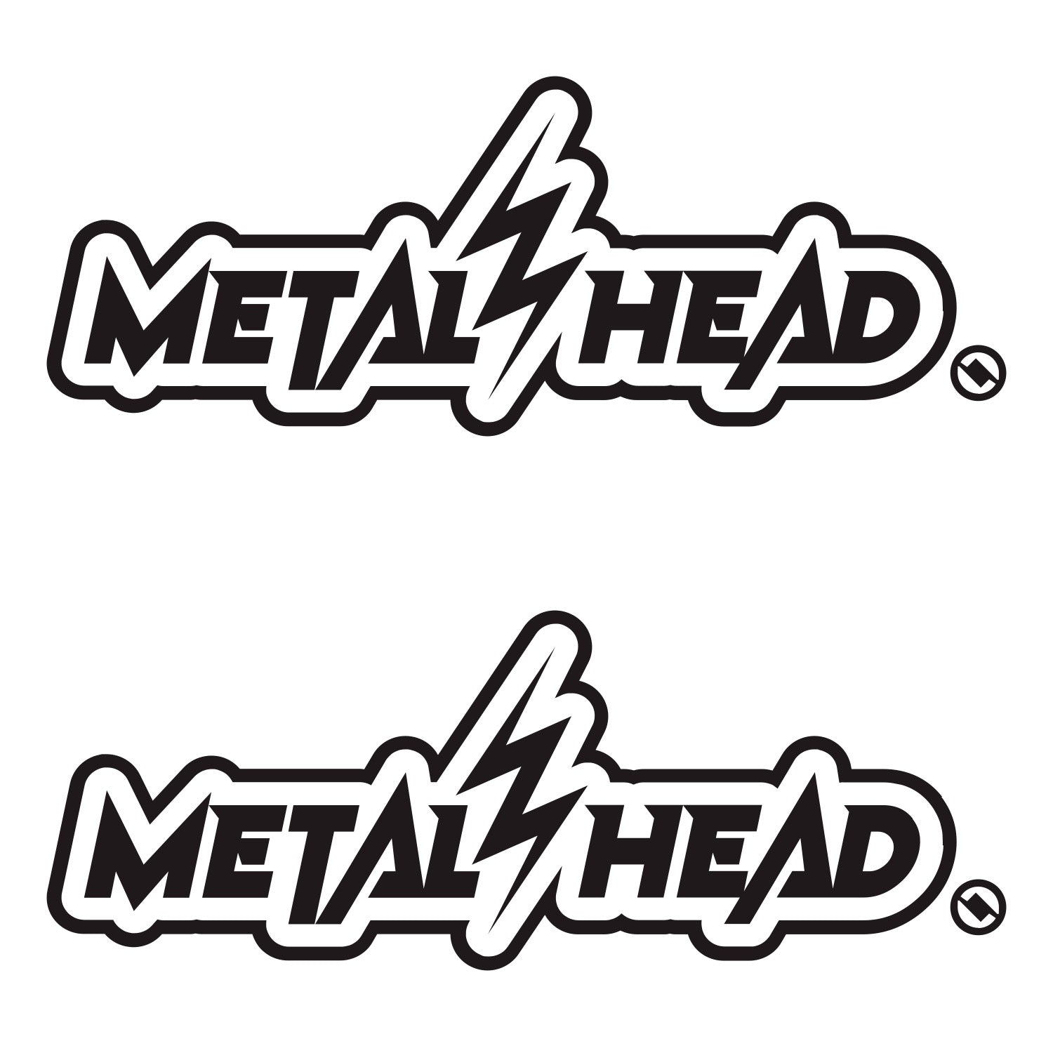 Black 6 inch, Metalhead Lightning  Bolt, vinyl decal 2 pack bundle.