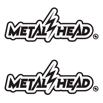 Black 6 inch, Metalhead Lightning  Bolt, vinyl decal 2 pack bundle.