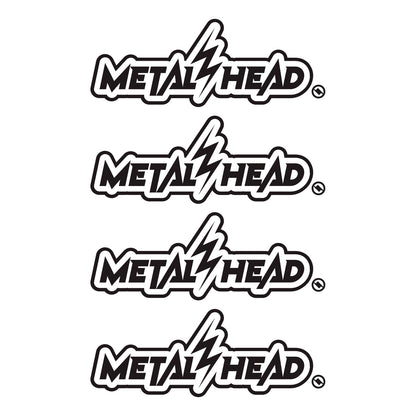 Black 6 inch, Metalhead Lightning  Bolt, vinyl decal 4 pack bundle.