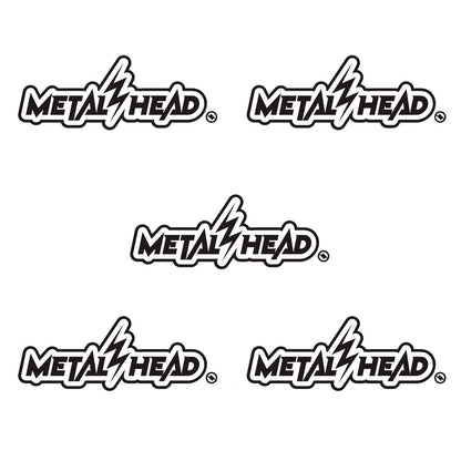 Black 6 inch, Metalhead Lightning  Bolt, vinyl decal 5 pack bundle.